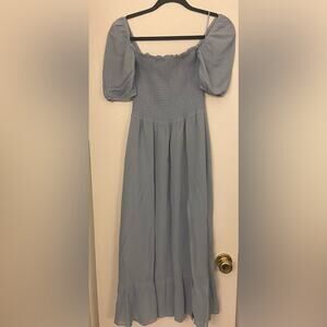 Reformation Meadow Midi Dress Mineral Blue Size Medium